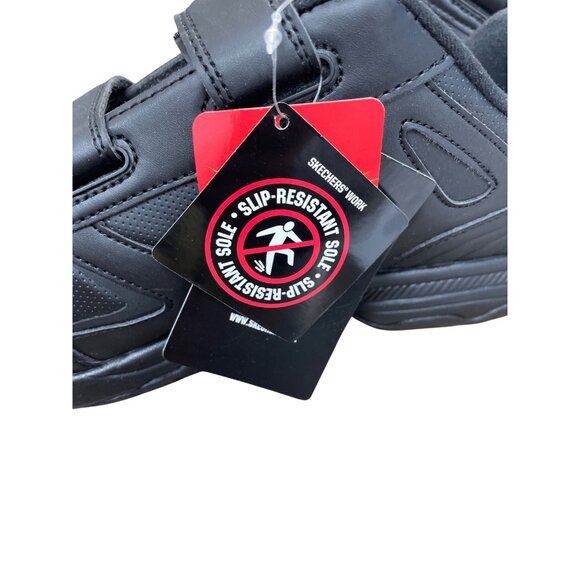 Skechers Work Wide Mens Black hook loop slip resistant sneakers Sz 10.5 SKU 9613 - Picture 13 of 16